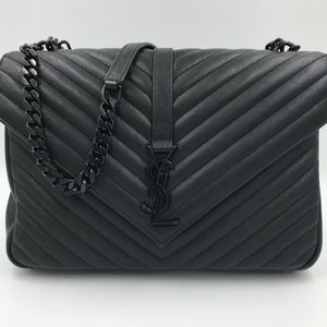 Saint Laurent Black Quilted Shoulder Bag